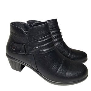 Easy Street Booties Womens Size 7.5 M Damita Block Heel Shoes Ankle Boot Black